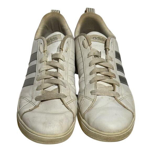 Adidas VL Court 2.0 White Silver Sneakers Men's Size 9 Classic Casual low Top - Picture 2 of 8